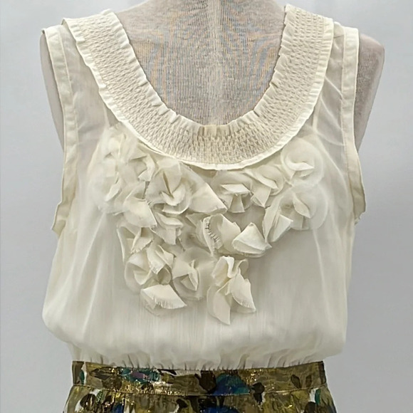 Anthropologie Moulinette Soeurs Stylist's Eye Watercolor Floral Sheath Dress = 4 - Picture 2 of 7